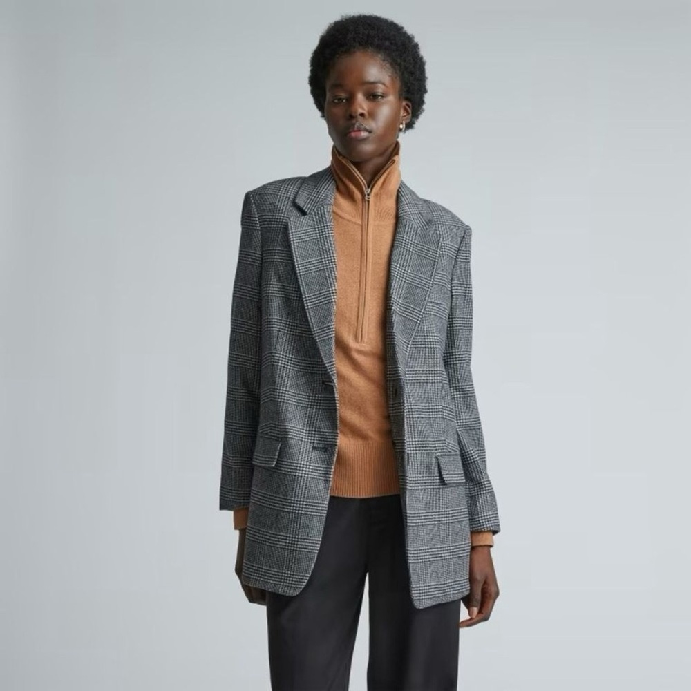 Everlane Black and White Checkered Oversized Blazer- Size 2